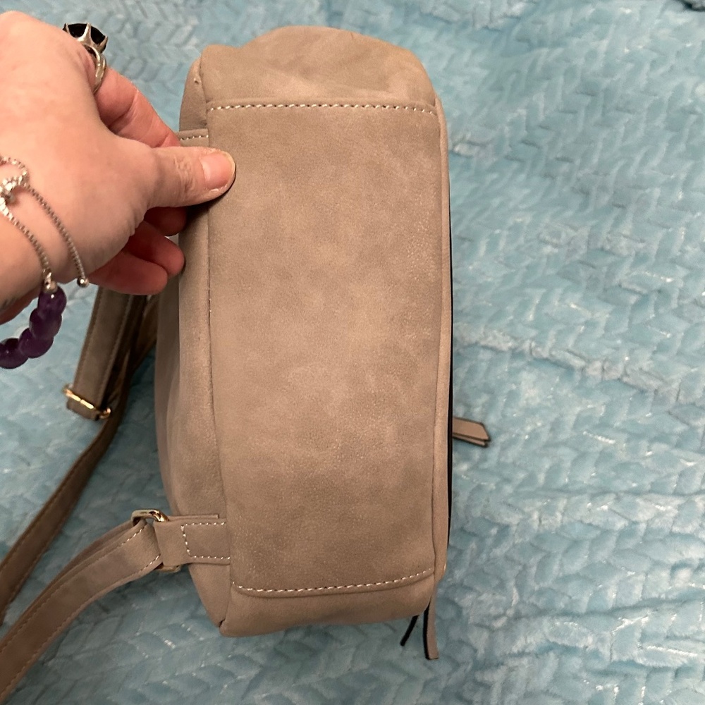 Violet Ray NYC women’s mini backpack. Faux leather - Gray - Picture 12 of 14
